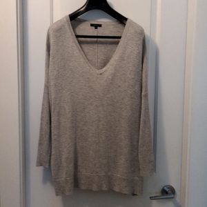 RW &Co oversize v neck sweater in heather grey